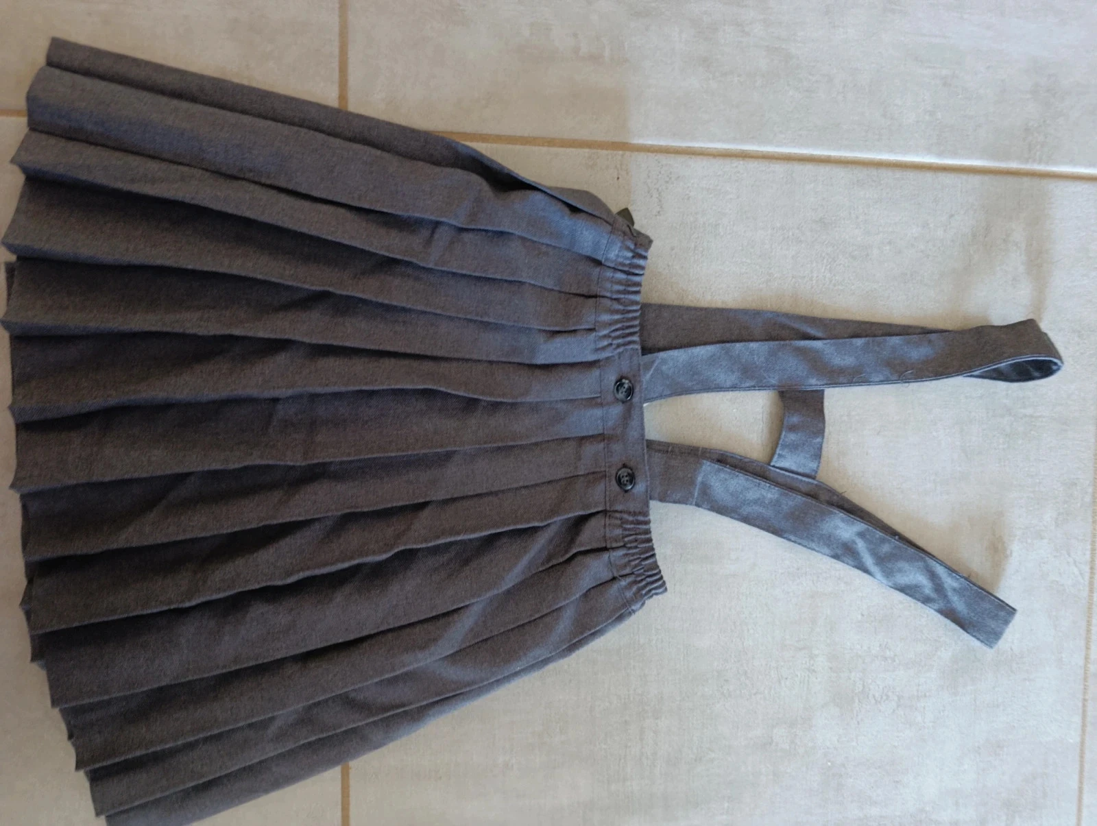 Grey pleated suspender skirt rodas girl 8 years - Brand new with tag – photo 8